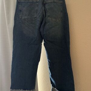 Free People Dark Blue Straight-Leg Jeans